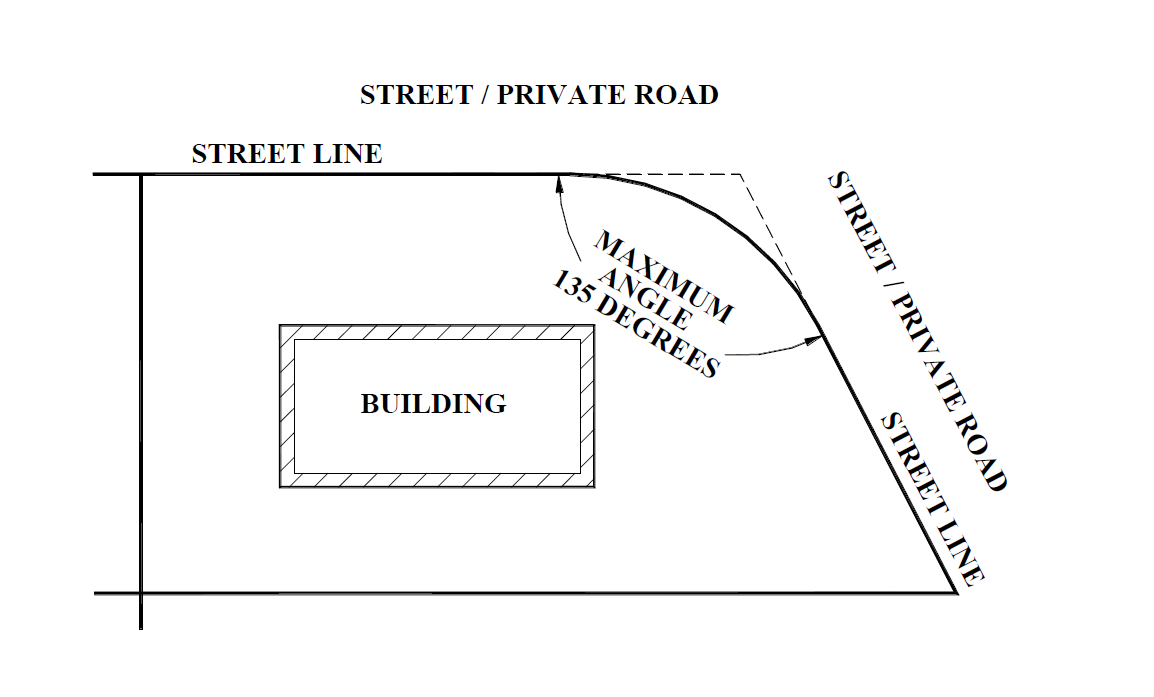 Image of street/private road drawing intersecting with another street/private road