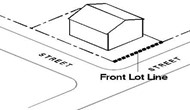 Diagram illustrating a front lot line as defined above