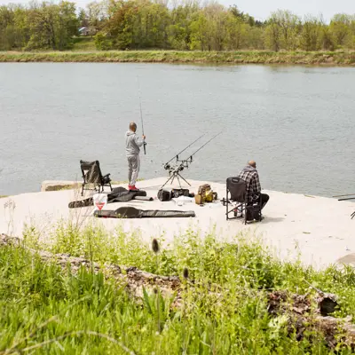 people fishing at Bob Baigent Park