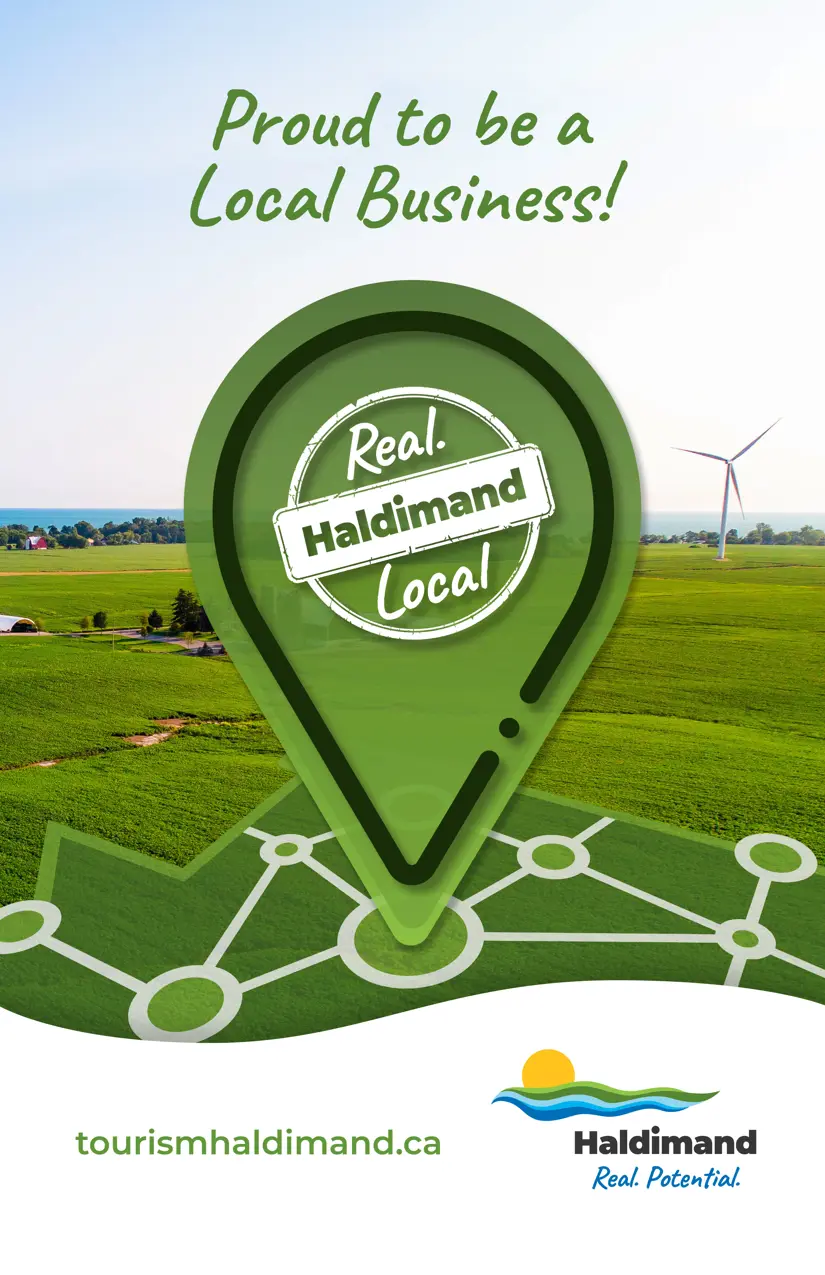 Proud to be a local business. Real. Haldimand. Local flyer