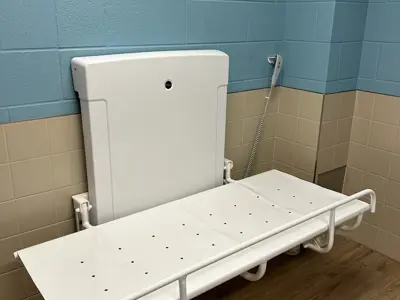 adult change table in bathroom