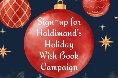 Sign up for Haldimand's Holiday Wish book Campaign