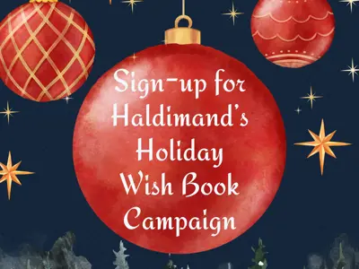 Sign up for Haldimand's Holiday Wish book Campaign