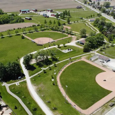 Aerial Of Ball Diamonds At Jarvis Lions Park