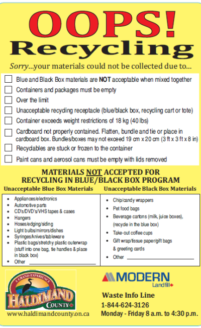 Haldimand County Garbage & Recycling Collection Programs