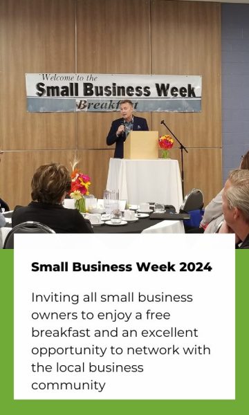 Small Business Week Breakfast 2024. Inviting all small business owners to enjoy a free breakfast